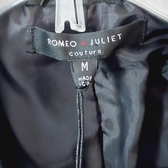 NEW! Romeo & Juliet black vegan leather zip-up cropped moto jacket🆕️Size Med - Picture 8 of 15
